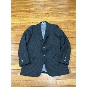 Tattersall Men's Gray Pinstriped Blazer 2 Button Sport Jacket Size 40R